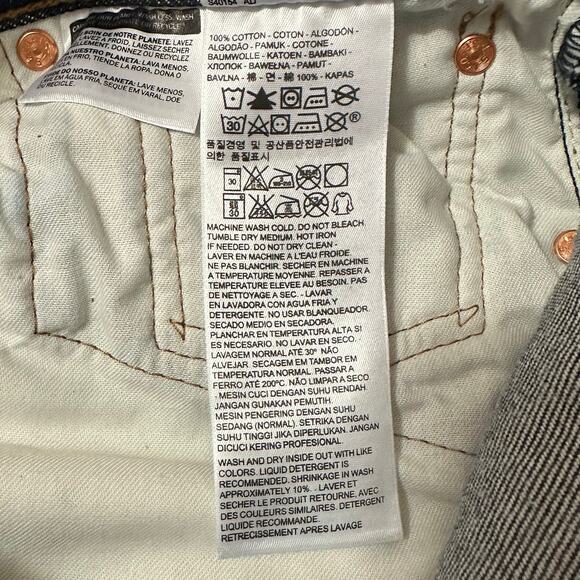 Levi 501 Original Fit Dark Wash Denim Jeans Button Fly 100% Cotton Mens 36x31 - Picture 4 of 9